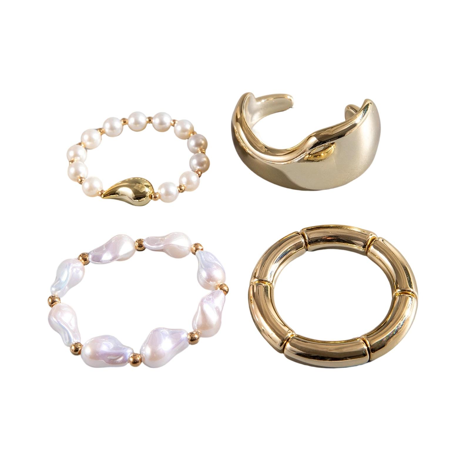 

Multi-Layer Geometric Open Cuff Bracelet Set for Women Fashion Jewelry one size