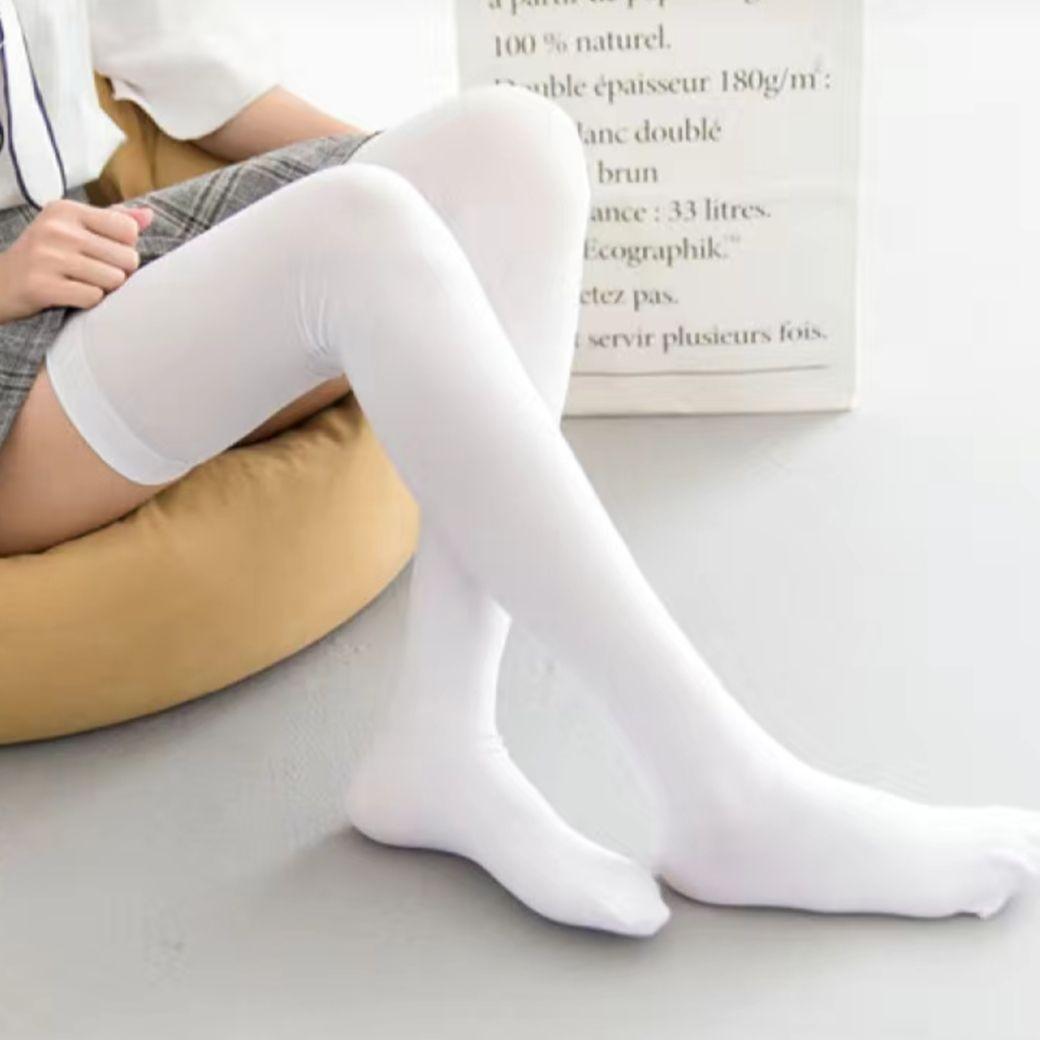 

Velvet Tall Extended Version Stockings, Women s Velvet 65CM Knee Socks JK Black Stockings Base one size fits all білий