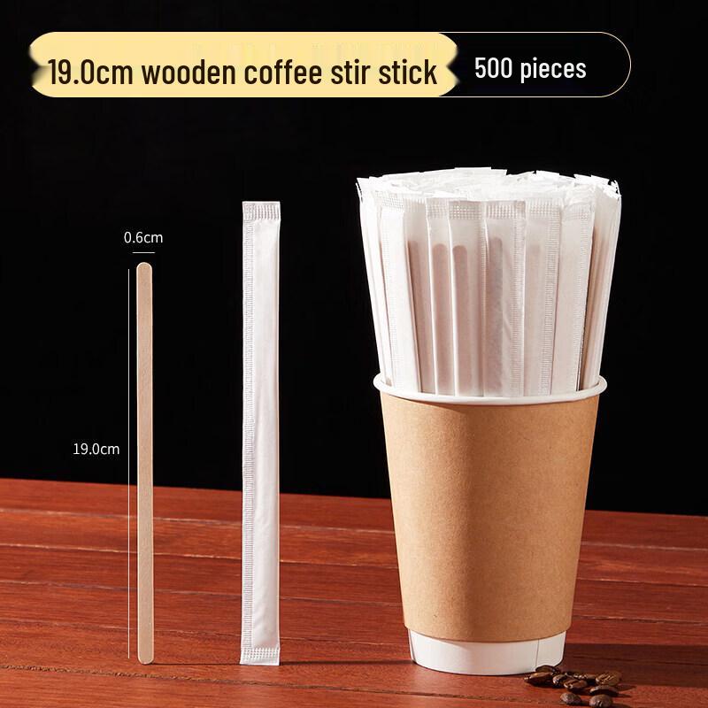 ZISIZ 23cm Disposable Wooden Coffee Stirrers