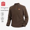 Men's Fleece-Lined Half-Zip Raglan Long-Sleeve T-Shirt