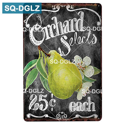 SQDGLZ Hand Painted KITCHEN Metal Sign Bar Wall Decor Tin Sign Vintage Home Decor Painting Plaques Art Blackboard Poster