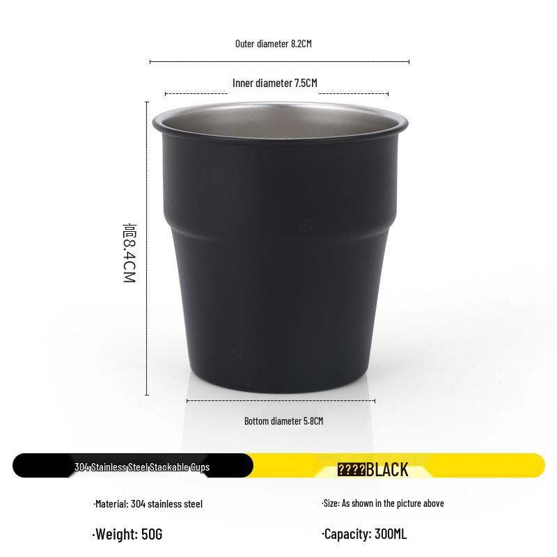 300ML Portable Stainless Steel Folding Mug for Outdoor Camping & Picnics