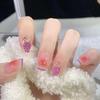Wearable Fresh Purple Blush Grape Nail Art Tips with Ornaments - Small Fake Fingernail Pieces