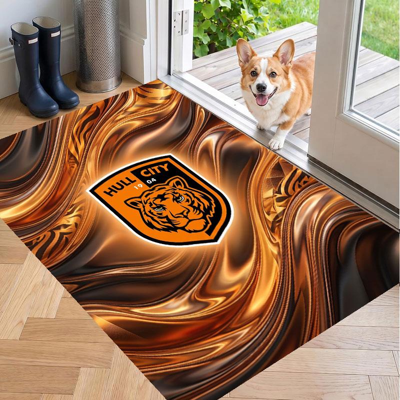 Soft Floor Carpet Hull City Football Pattern Area Rug Decorative Mat For Home Room Decoration