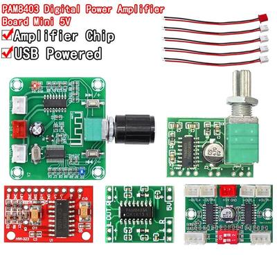Bluetooth 5,0 PAM8403 MINI placa amplificadora Digital 2*3W Clase D Digital DC 2,5 V a 5V módulo de altavoz de potencia con potenciómetro