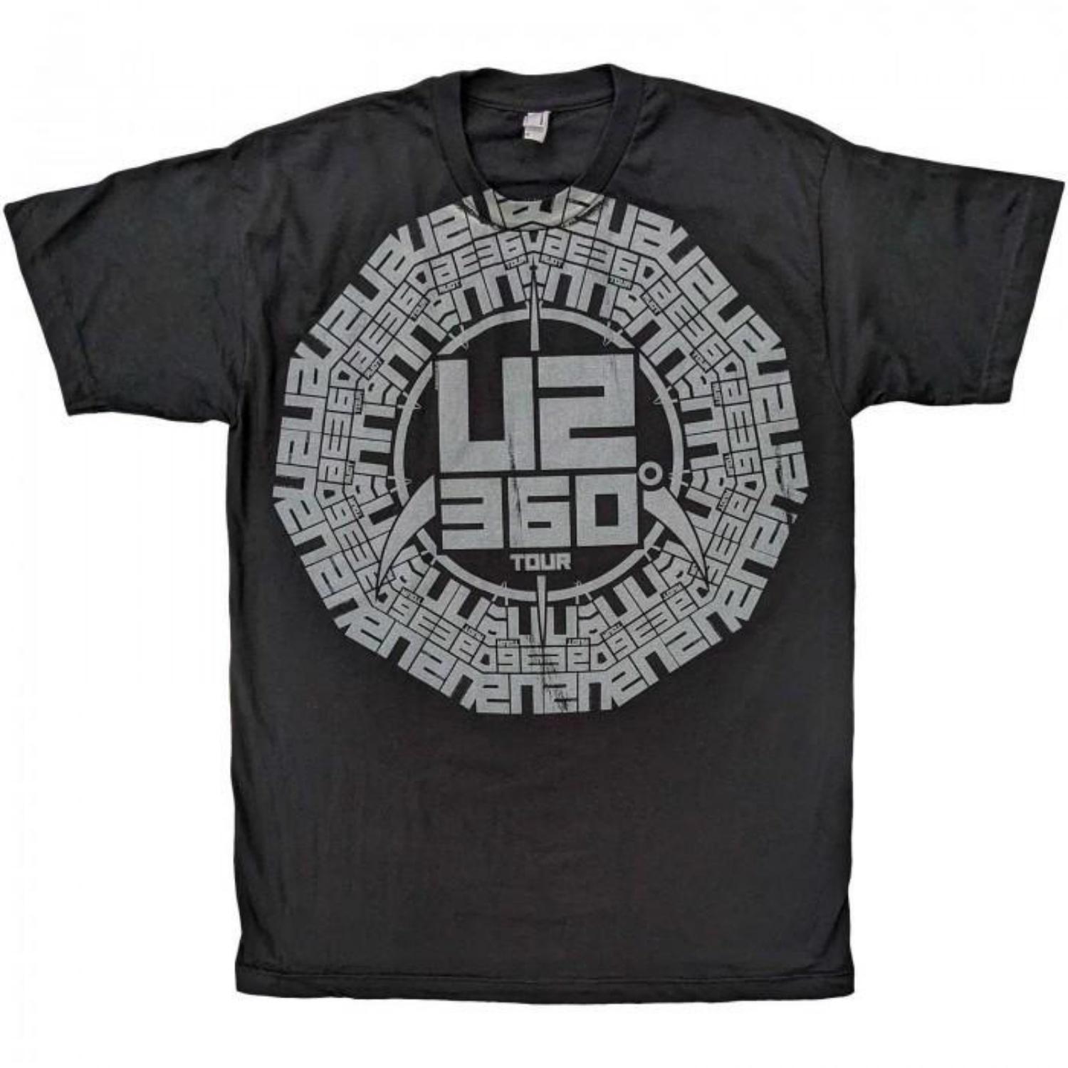 U2 Unisex Adult 360 Degree Tour Logo Cotton T-Shirt S чёрный