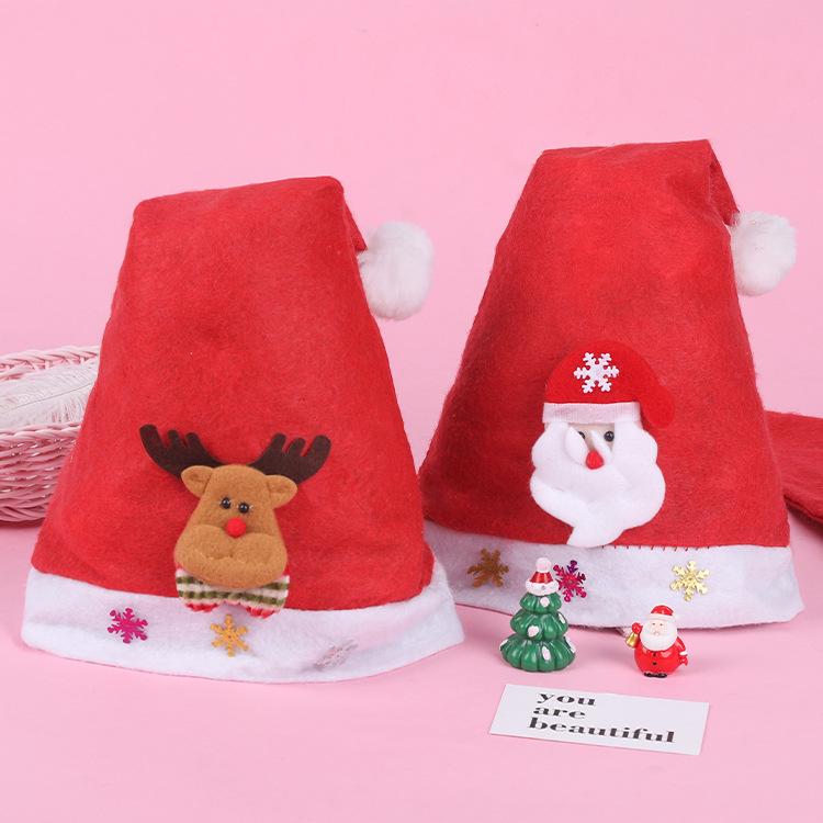 Creative Christmas Cartoon Flocking Cloth Children's Hat Gift