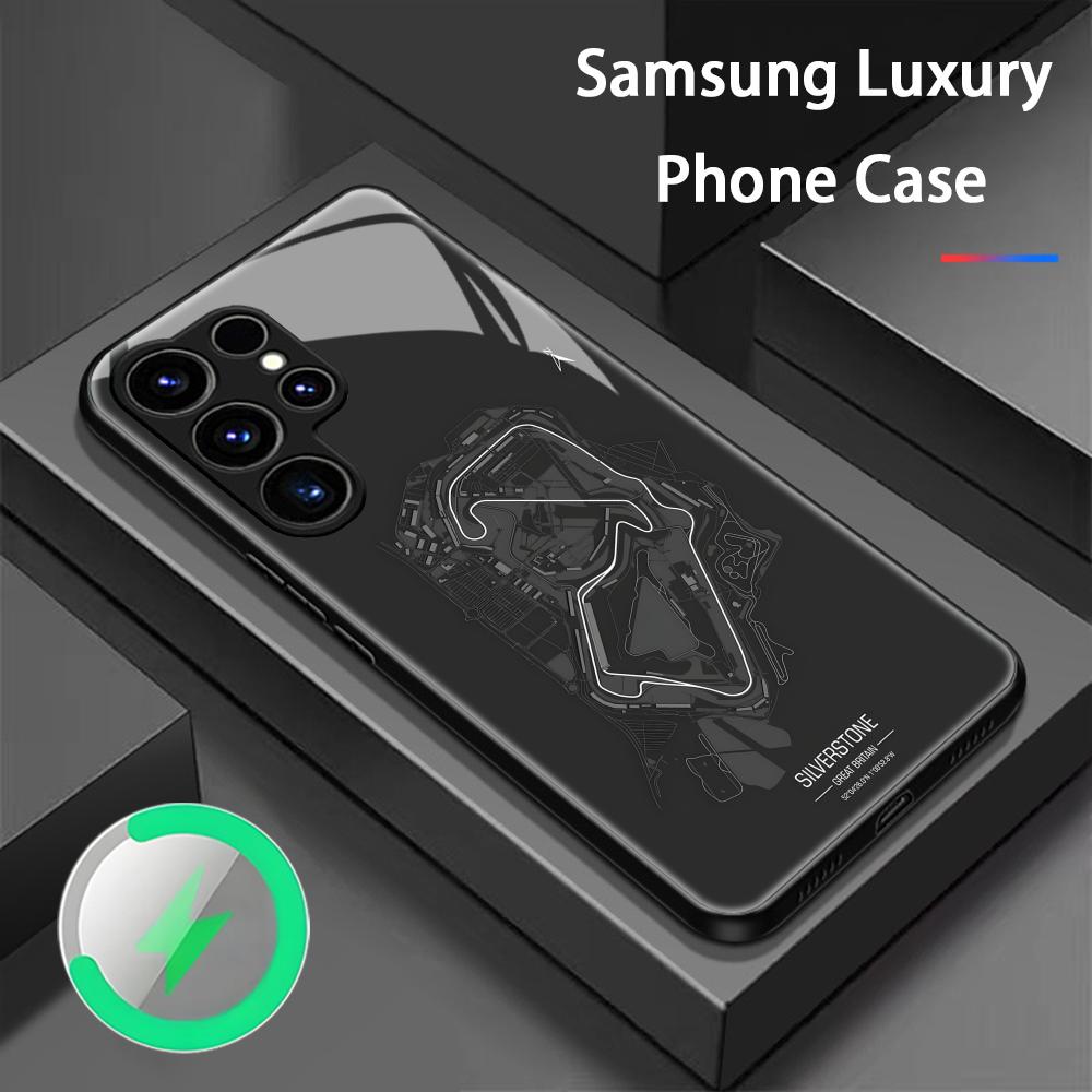 F1 Rennstrecke Print Handyhülle Für Samsung S26 S25 S24 S23 S22 S21 Plus Ultra Note20 Glas Magnetische Hülle