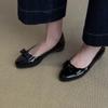 Round Head French Bow Inner Height Increase Shallow Mouth Single Shoes One Pedal Commuter Temperament Ballet Shoes