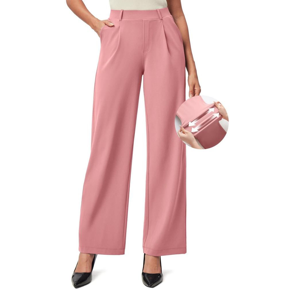 Fashionable Women's Stretch Pants, Work, Business, Casual Pants With Pockets, Western- Pants