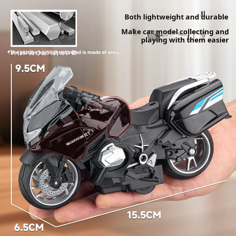 1:14 R1250Rt Q-version Tung Motorcykel Simulering Legeringsmodell Leksak Ljus & Ljud Samlarprydnad Skrivbordsdekoration