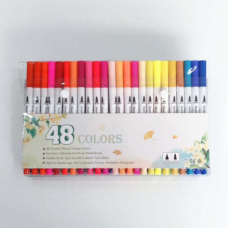 Double-Ended Fineliner Soft Tip Watercolor Pens - Children's Art Set