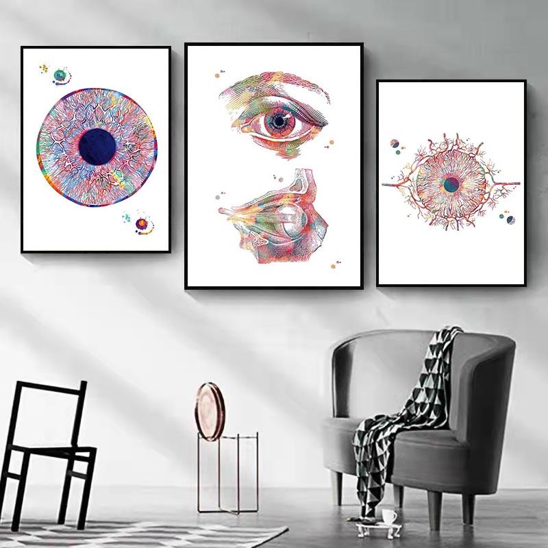 Abstrakte Auge Anatomie Augenarzt Optometrie Werkzeug Poster Und Drucke Wand Kunst Leinwand Malerei Bilder für Büro Wohnkultur