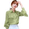 Spring and Summer New Style Chiffon Shirt, Fashionable Long-sleeved Korean Style Loose and Stylish Women's Top