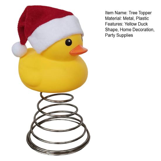 Yellow Duck Christmas Tree Topper Decoration Reusable 3D Spring Duck Xmas Tree Top Ornament Christmas Party Supplies