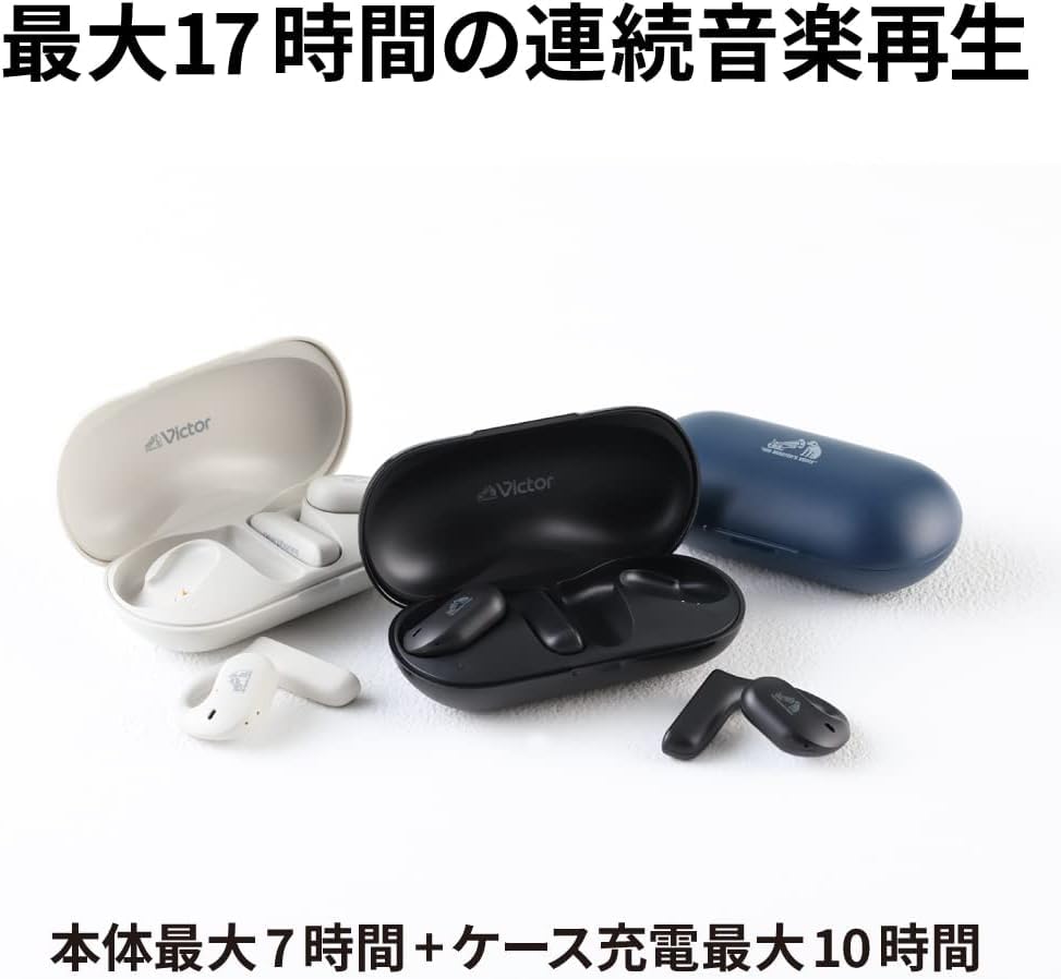 JVC Kenwood Victor Wireless No Ear Listening While Working Ear Up To 17 Hours of Earphones, Bluetooth, Nearphones, Blocking, Remotely, Hooks,