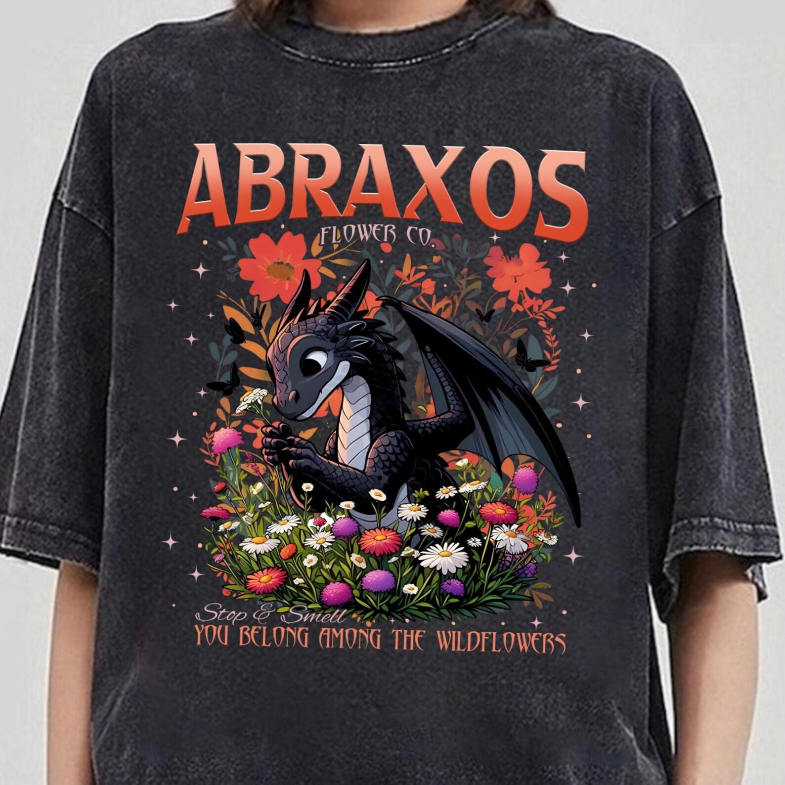 Abraxos Wyvern Comfort Colors® Shirt, Abraxos Flower Co Shirt, Throne Of Glass Shirt, Fantasy Book Lover Shirt, Bookish Gift XL