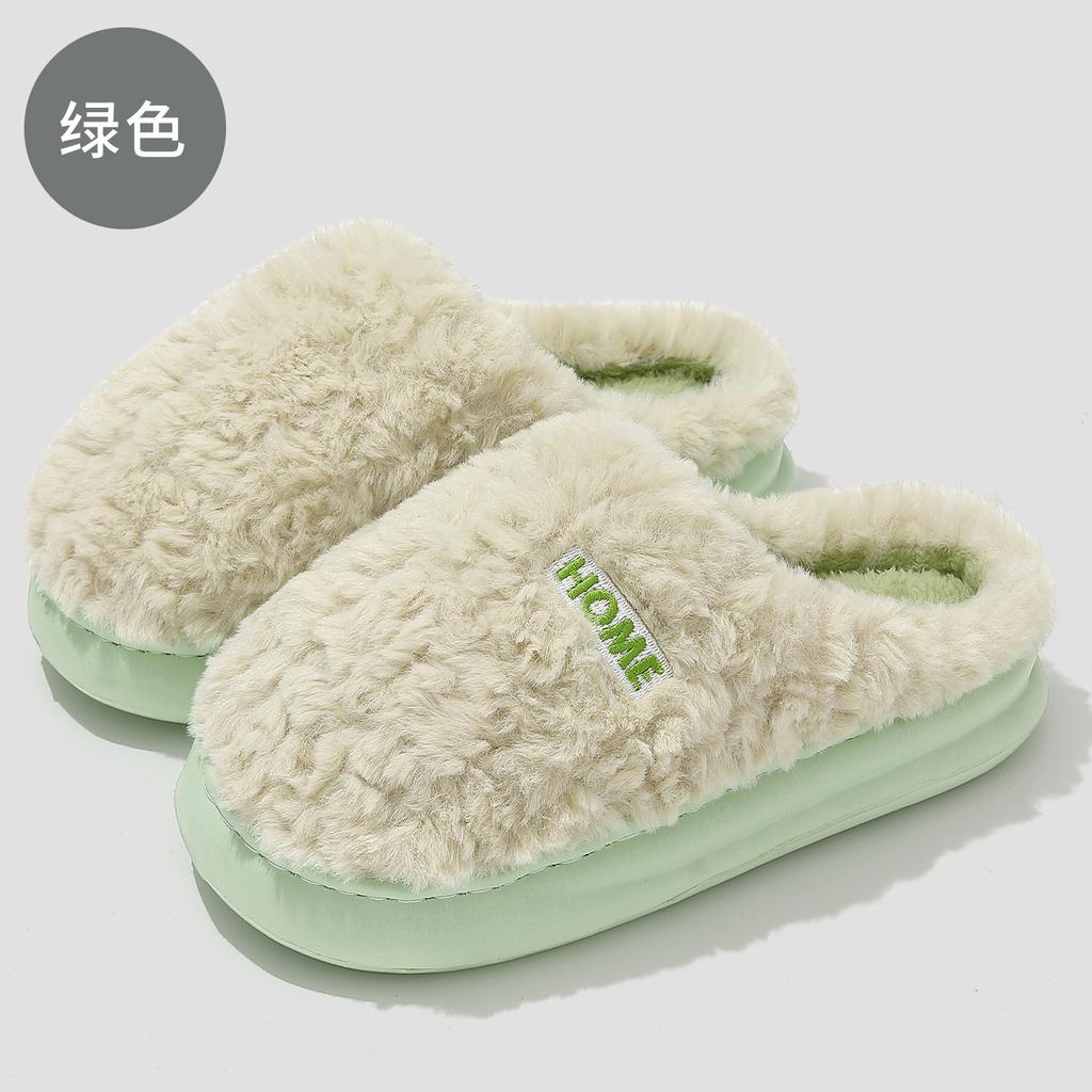 Indoor cotton slippers winter thick bottom non-slip plush warmer winter bedroom non-slip fluffy slippers winter