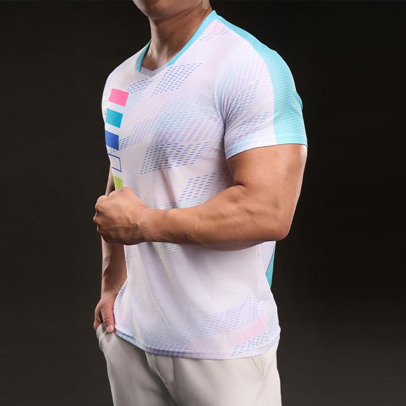 Round Neck Breathable Fashion Casual Short-sleeved T-shirt Fashionable Sports Slim Elastic Fitness Outdoor T-shirt Men