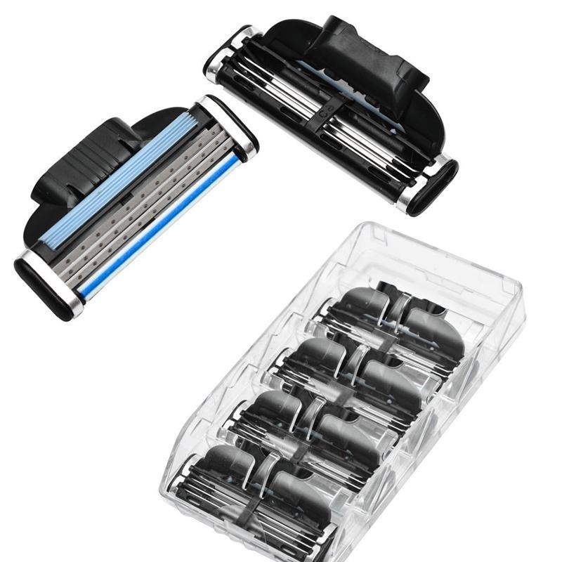 New 4 Pcs Razor Blades Compatible for Mache 3 Machine Shaving Razor Blade for Men Face Care