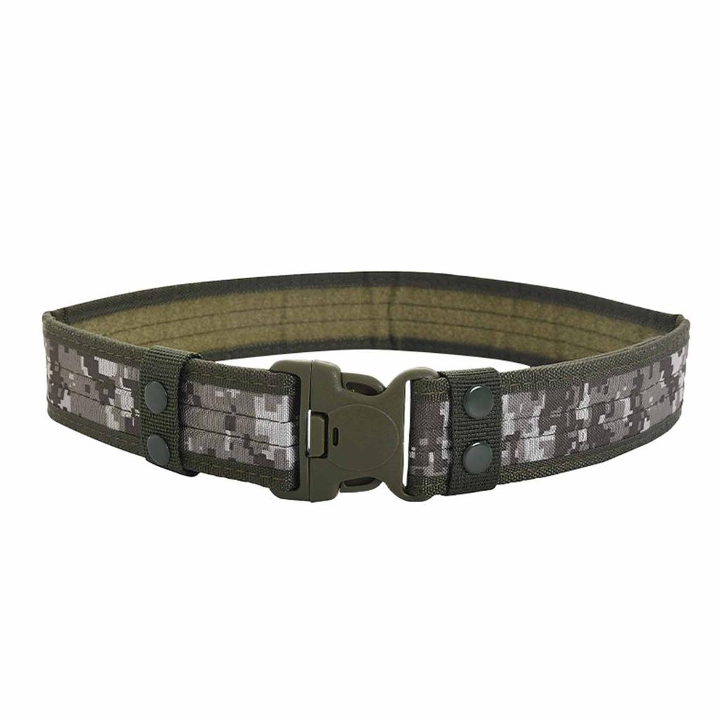 Student Training Belt – Camouflage Canvas Outdoor Belt with Plastic Buckle, Military Adjustable Waist Belt