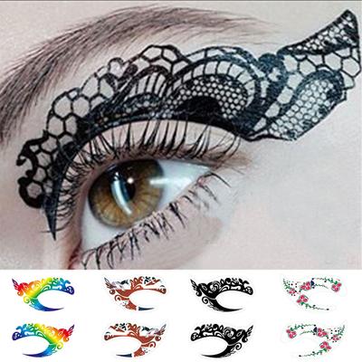 2 Stück Augen-Tattoo-Aufkleber, DIY, temporärer, wasserdichter, klarer Druck, tolle Klebrigkeit, Einweg-Lidschatten, Eyeliner, Gesichtsaufkleber, Halloween-Make-up-Werkzeug