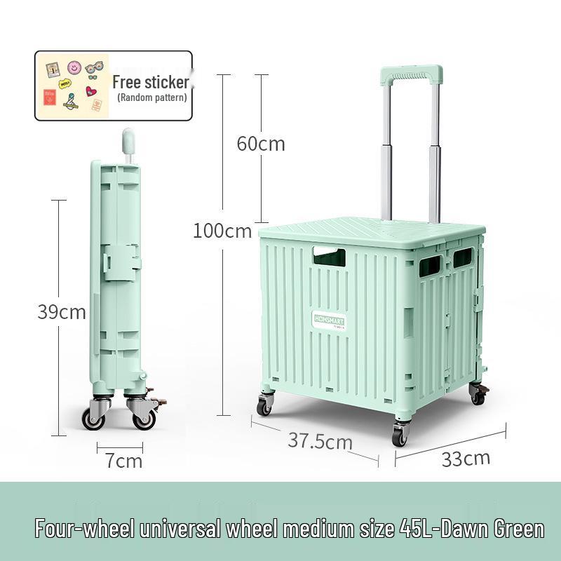 Tragbarer Faltbarer Einkaufstrolley mit Rädern - Umweltfreundlicher Multifunktionaler Handgezogener Wagen