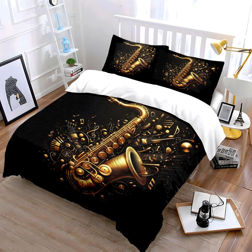 Musical Instrument Art Decor Set Multiple Sizes Kid'S And Adults' Bedroom Exquisite 3Pc Bedding Set, Gift