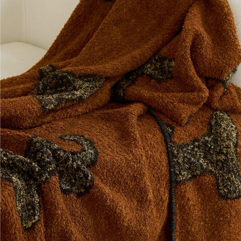 Retro Tiger Knitted Blanket Brown Bedspread Modern Orange Decorative For Sofa Throw Warm Living Room Bedding Home Decorations