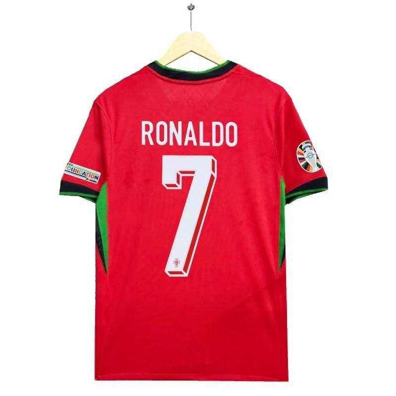 Maglia da Calcio da Uomo Portogallo Euro /25 Casa Trasferta Fan Cristiano Ronaldo 7 Manica Corta Adulti Bambini