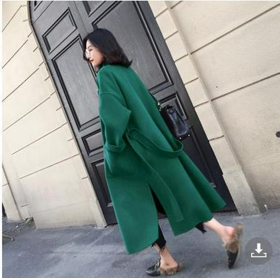 Hepburn-Style Mid-Length Double-Sided Wool Coat for Women - Autumn/Winter 2025 Korean Fashion