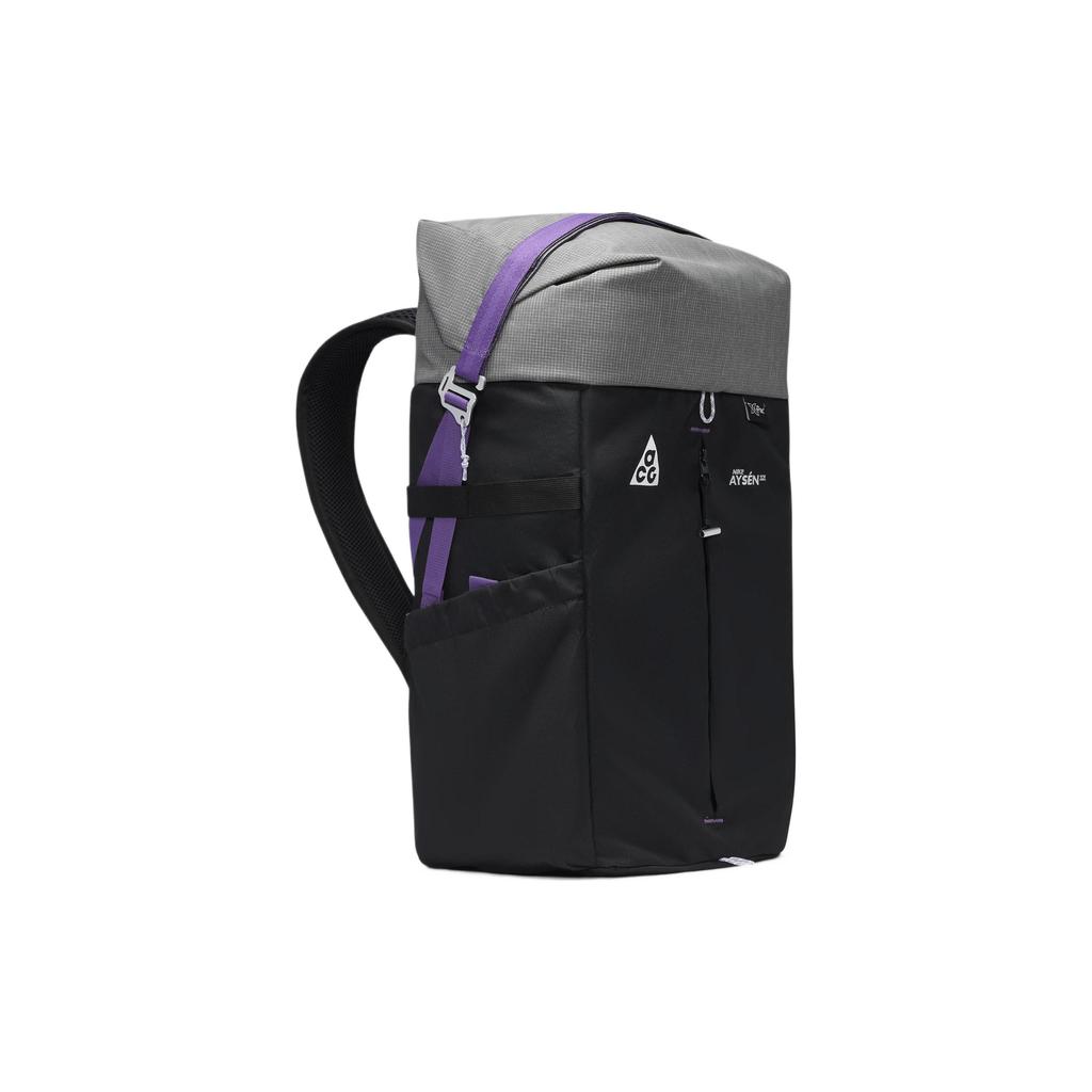 Nike Sportmode Lässig Farbblock Logo-Aufnäher Verziert Große Kapazität Polyester Rucksack Unisex Rucksack Schwarz Kühlgrau Weiß DV4054-010