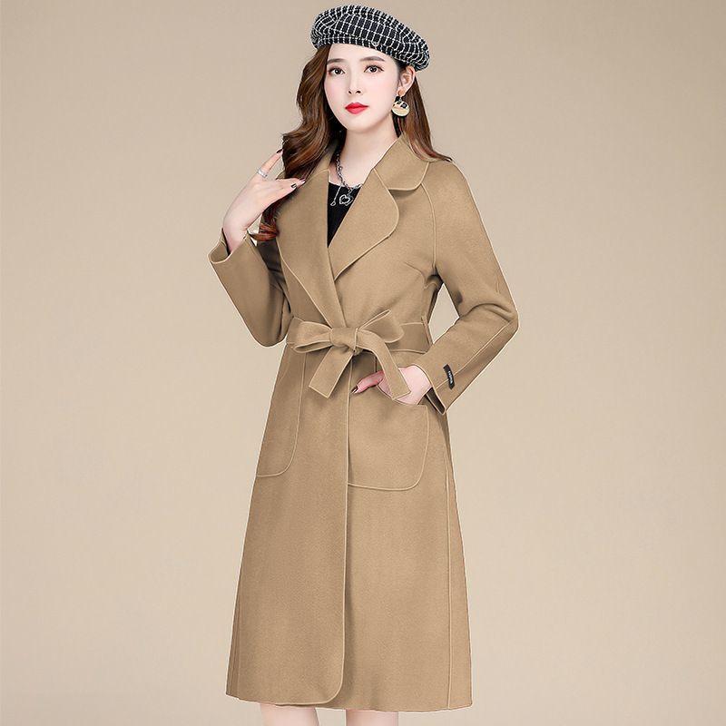Women's Leisure Long Woolen Coat with Loose Fit, Perfect for Autumn and Winter