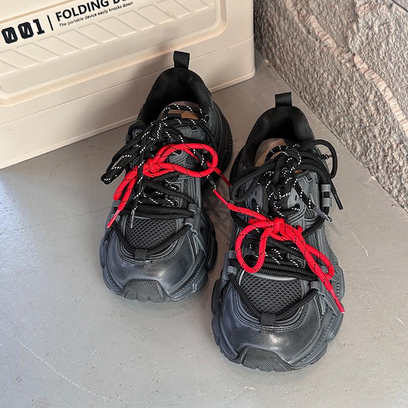 Suction Film Sole Dad Shoes Women's 2025 Autumn New Thick-soled Heightening Sports Shoes Women's Casual Commuting Versatile Shoes Women