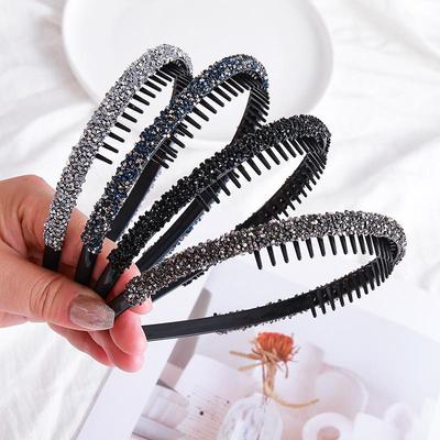 Stylish Rhinestone Non-Slip Headband with Teeth - Versatile Outdoor & Everyday Wear Hair Accessory for Women
