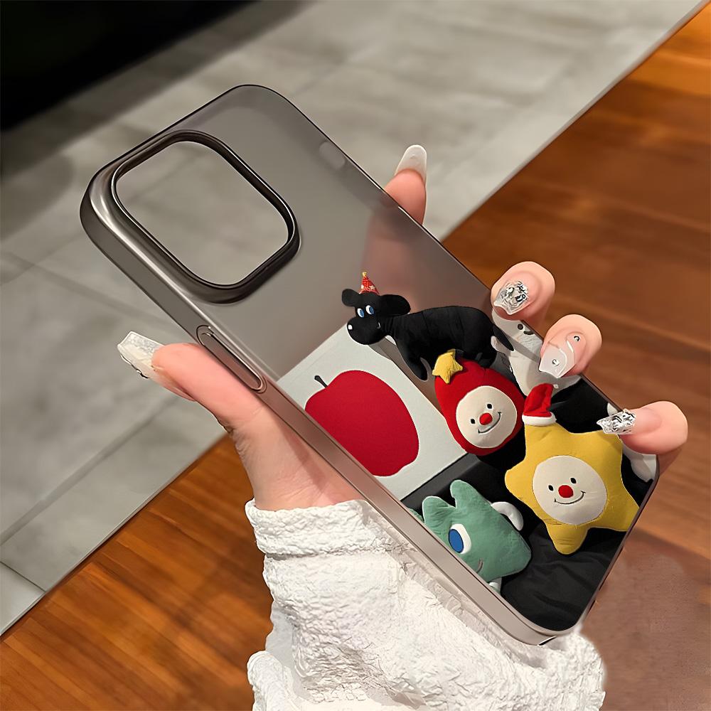 Mobile Phone Cases for iPhone 11 13 15 Pro Max 12 14 Pro Max Case iPhone 16 15 Plus 13 Pro 12 Frosted Texture Painted Cartoon Flowers