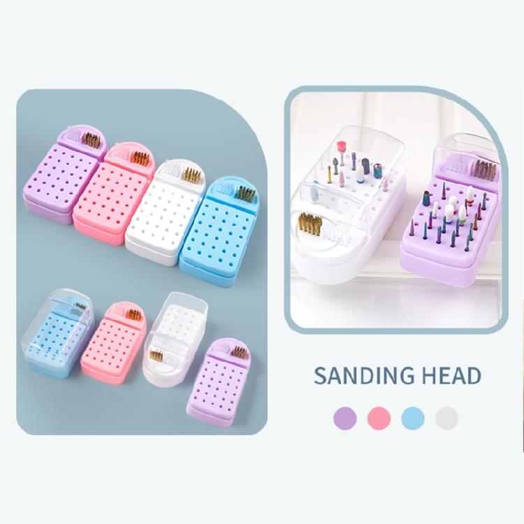 2 In 1 30 Holes  Nail Drill Bits Holder & Nail Drill Bits Cleaning Brush Case