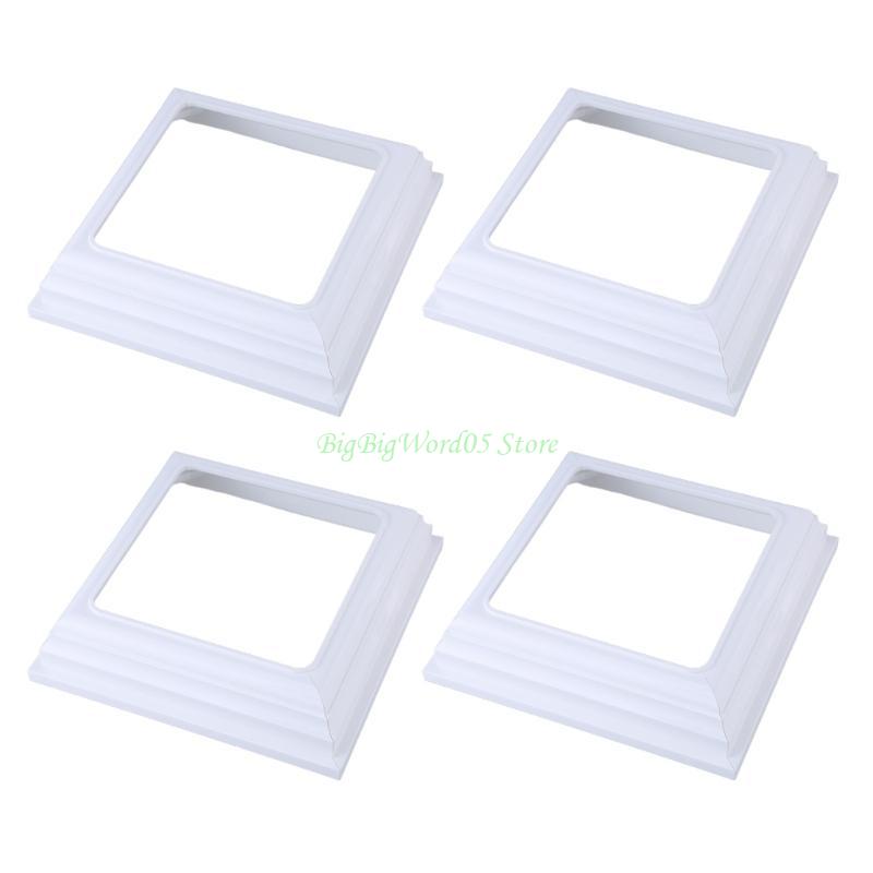 24TE White Plastic Post Base Trim Skirt 4inch Interior Diameter for Deck Posts 4Piece