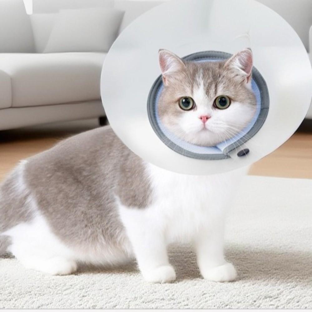 Breathable Pet Protective Collar Adjustable Bite Resistant Recovery Cone Collar Transparent Anti-Scratch Elizabethan Collar