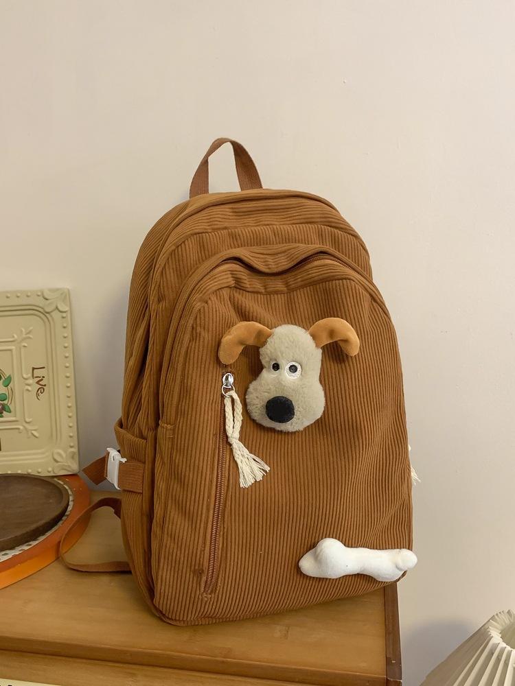 This Year, It Is Popular for Junior High School and High School Students To Use Practical Schoolbags, Backpacks, Light Retro Corduroy In Autumn and W