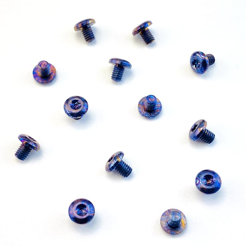 10set M4 Thread Knife Handle Timascus Lock Screws Folding Knives Shank Spindle Axis Rivets DIY Make Accessories Nails T8 Scre