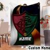 Custom Name Flamengo Crest Artwork Throws Blanket Flannel Blankets for Couch Bed Gifts for Men Women Picnic Blanket Christmas Fan Gifts