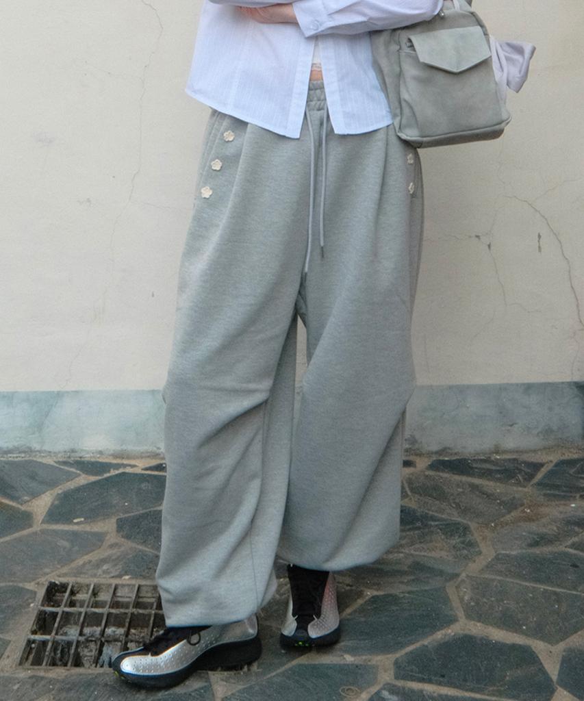 SIWL107 Crochet Sweat Pants (Melange Gray)