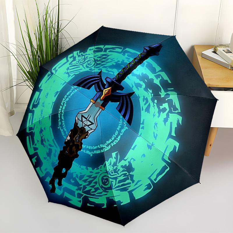 

1pc The Legend of Automatic Folding Umbrella - Compact 8-Rib Design, Durable Plastic & Iron, Lightweight for Outdoor Daily Use, a0929134