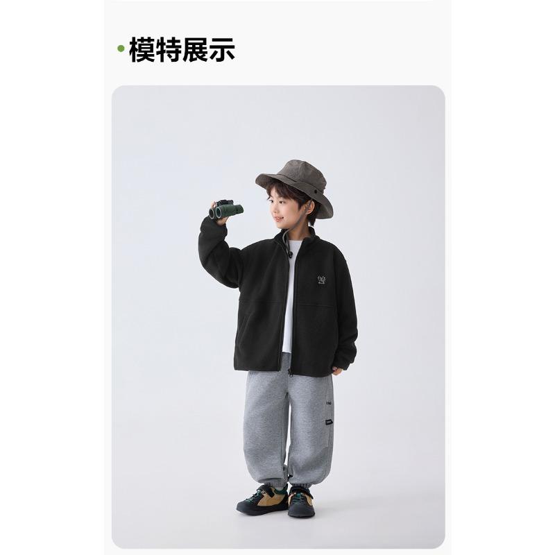 Boys Kids Fleece Zip Up Cardigan Jacket Outdoor Casual Children Top