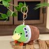 Snow Leopard Earphone Case & Plush Backpack Charm Set: Quirky Duck & Cute Cow Keychain