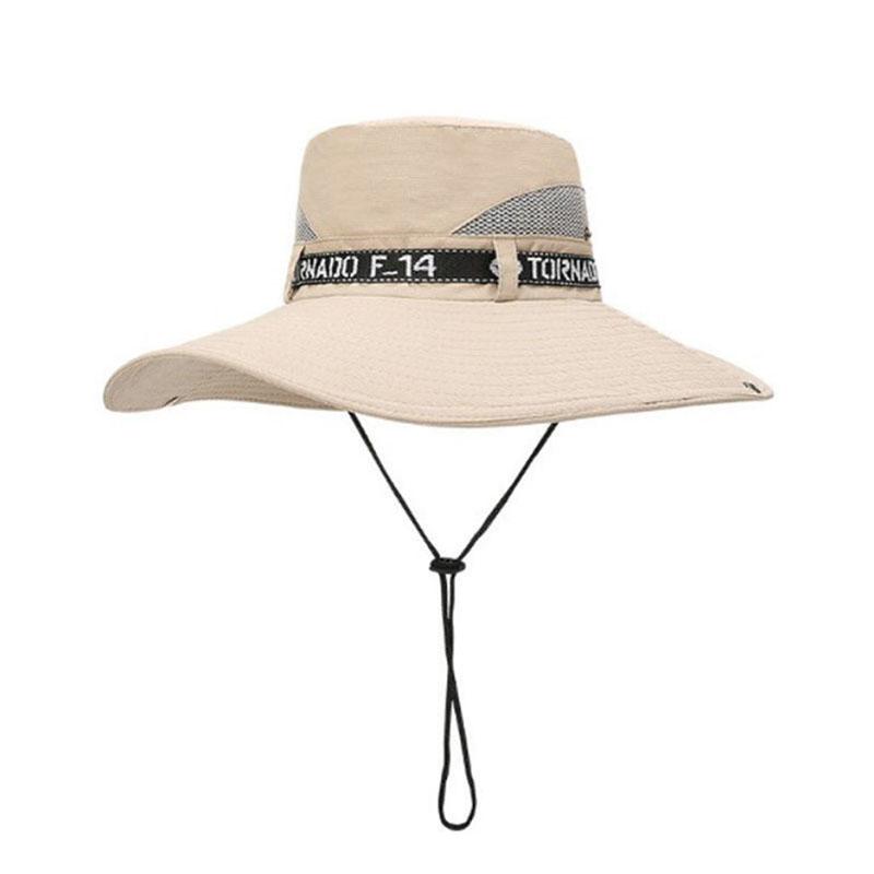 12 cm breiter Krempe Hut mit großer Krempe Sommer-Sonnenhut für draußen, Kletter-Sonnenhut, Sonnenschutzhut, schnelltrocknender, winddichter Hut one size beige