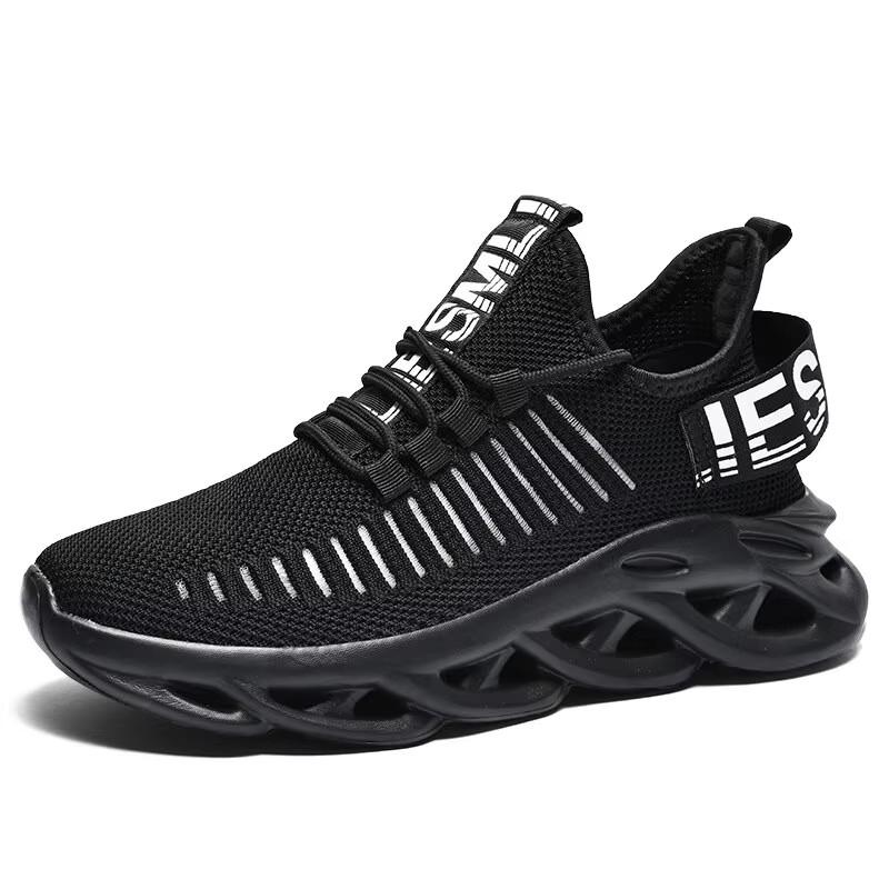 Men's Running Shoes Trendy Fashionable Lace Up Mesh Design Comfortable Breathable Non Slip Sole Running Basketball Sports Shoes