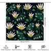 Modern Floral Bath Shower Curtain Green White Yellow Flower Design Waterproof Decorative Fabric Washable Home Bathroom Accessori