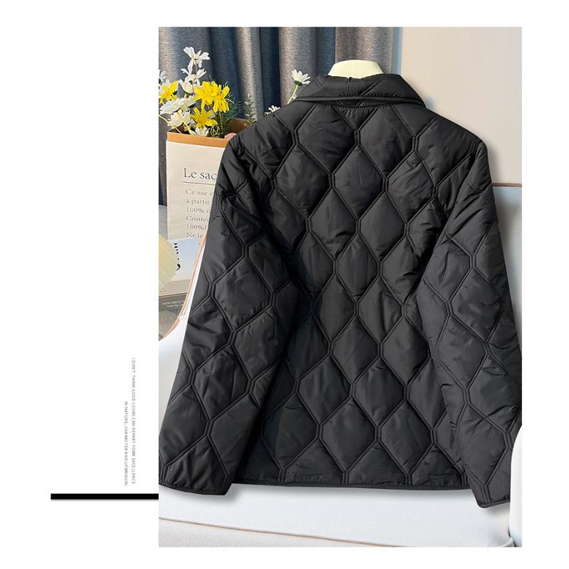 Lapel Collar Puffer Jacket, Lightweight Down Coat Short Quilted Winter Jacket for Women, Warm Outerwear with Faux Fur Trim, Casual Thermal Coat